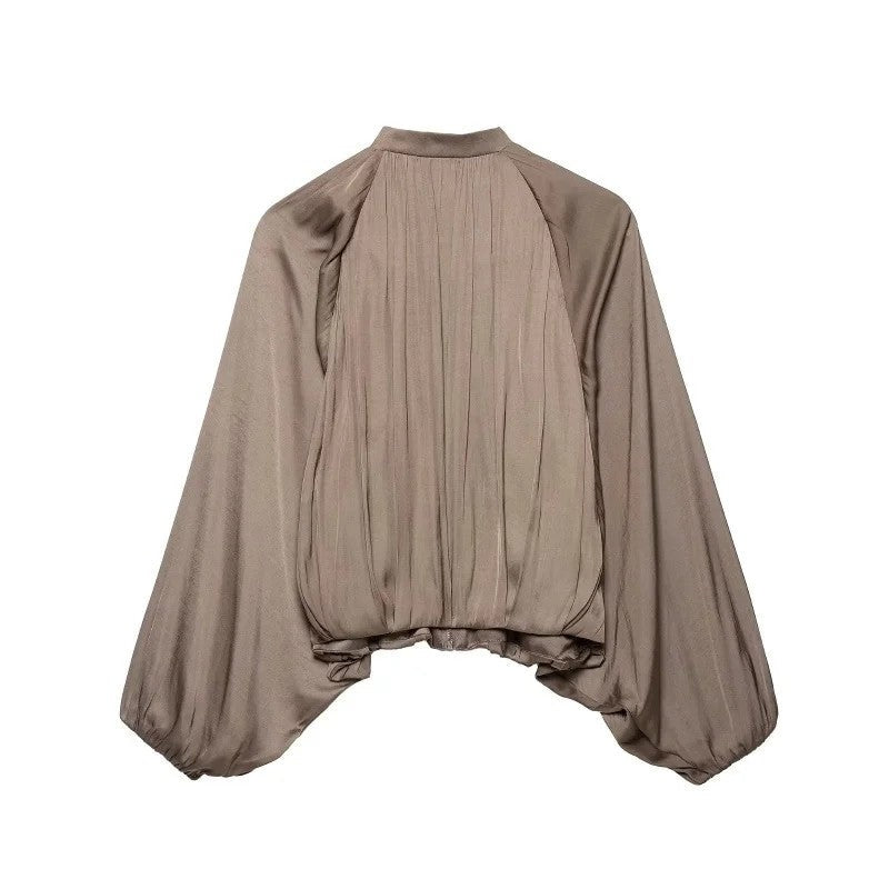 Irene Pleated Batwing Zip Jacket