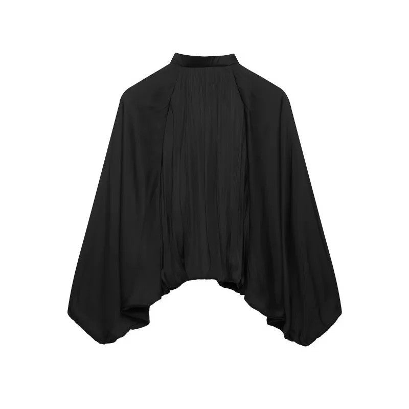 Irene Pleated Batwing Zip Jacket