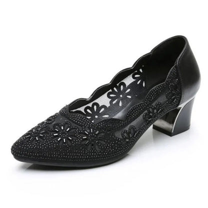 Ivy Women's Embellished Floral Low Heel Pump