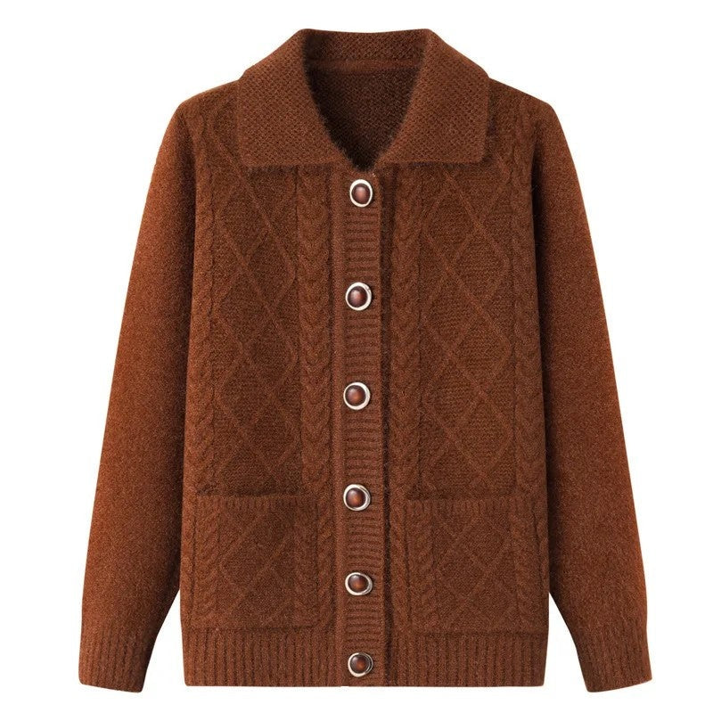 June Cable Knit Button-Up Cardigan