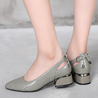 Katherine Women's Textured Block Heel Pumps