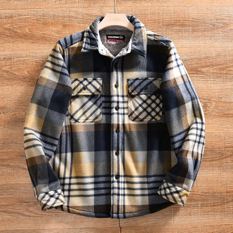 Leander Relaxed Plaid Fleece Shirt Jacket