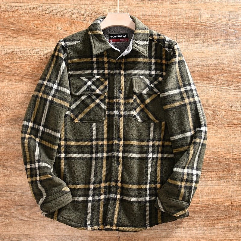 Leander Relaxed Plaid Fleece Shirt Jacket