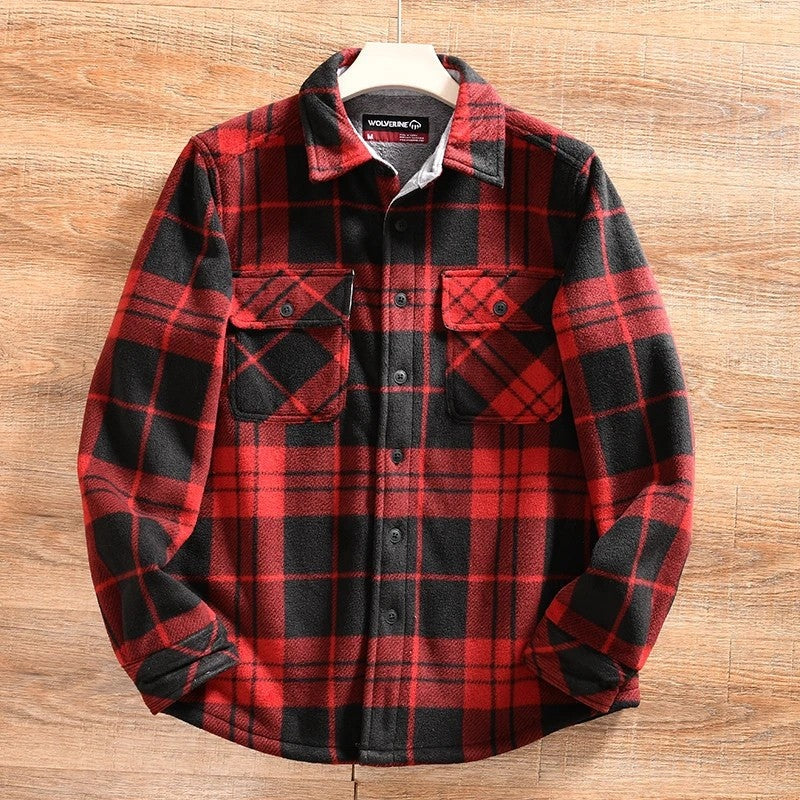 Leander Relaxed Plaid Fleece Shirt Jacket