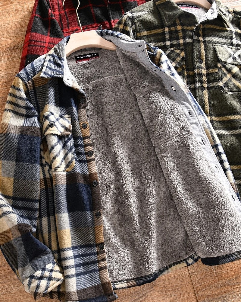 Leander Relaxed Plaid Fleece Shirt Jacket