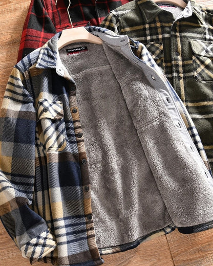 Leander Relaxed Plaid Fleece Shirt Jacket