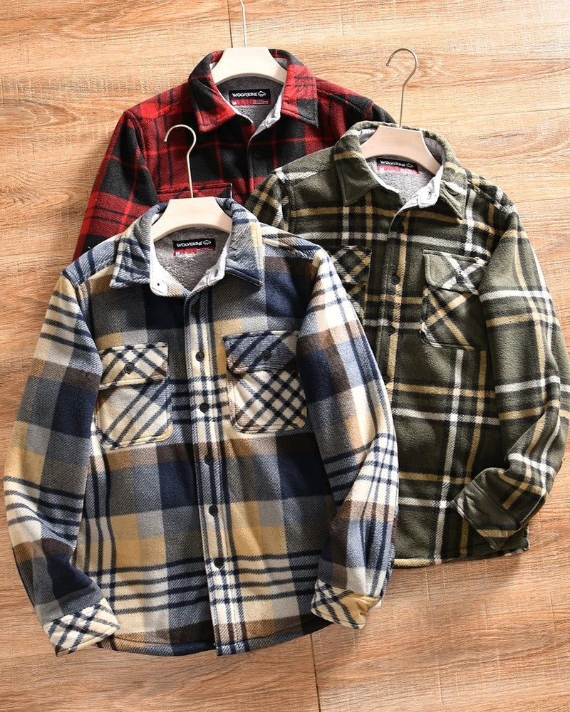 Leander Relaxed Plaid Fleece Shirt Jacket