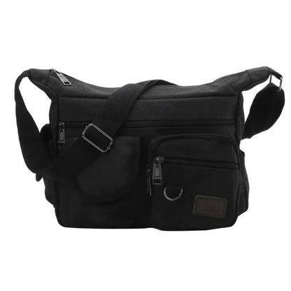 Leo Canvas Multi-Pocket Crossbody Bag