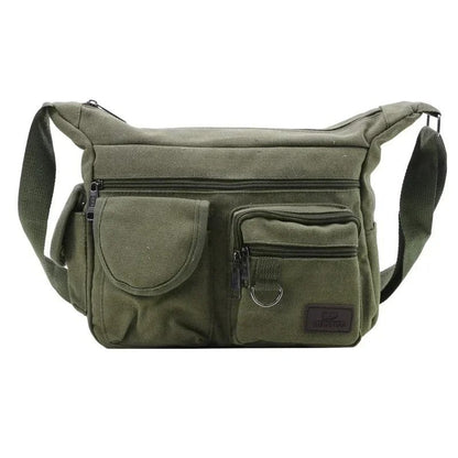 Leo Canvas Multi-Pocket Crossbody Bag