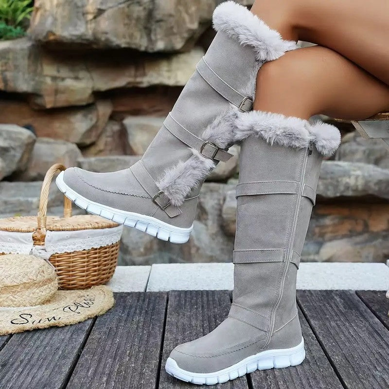Lina Fleece Lined Buckle Knee Boot