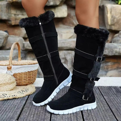 Lina Fleece Lined Buckle Knee Boot