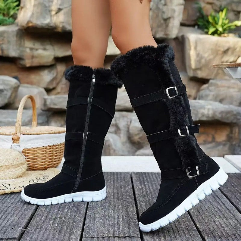 Lina Fleece Lined Buckle Knee Boot