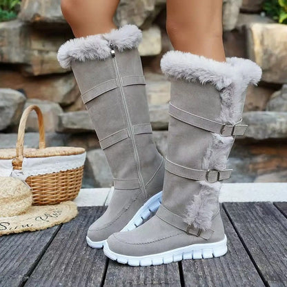 Lina Fleece Lined Buckle Knee Boot