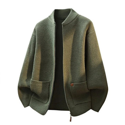 Luca Relaxed Ribbed Zip Cardigan