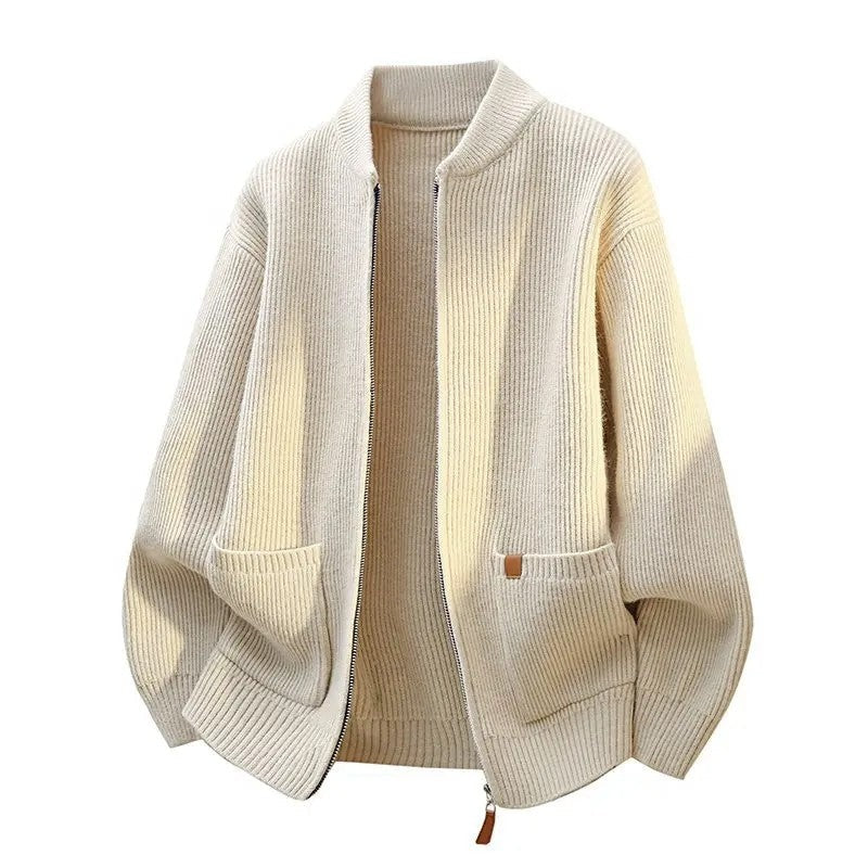 Luca Relaxed Ribbed Zip Cardigan