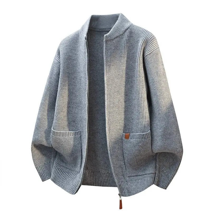 Luca Relaxed Ribbed Zip Cardigan
