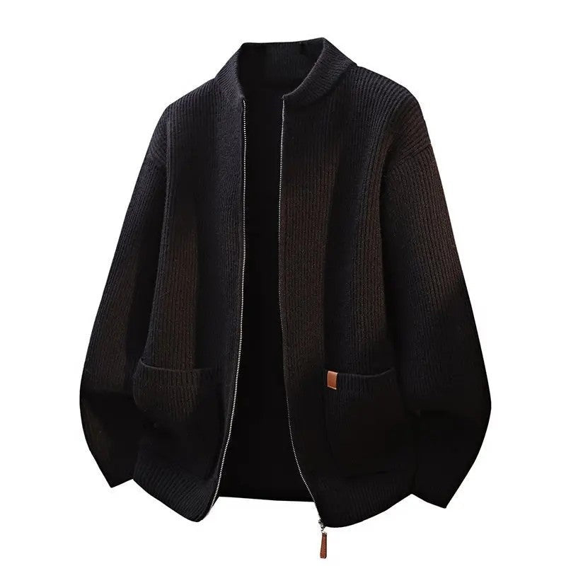Luca Relaxed Ribbed Zip Cardigan
