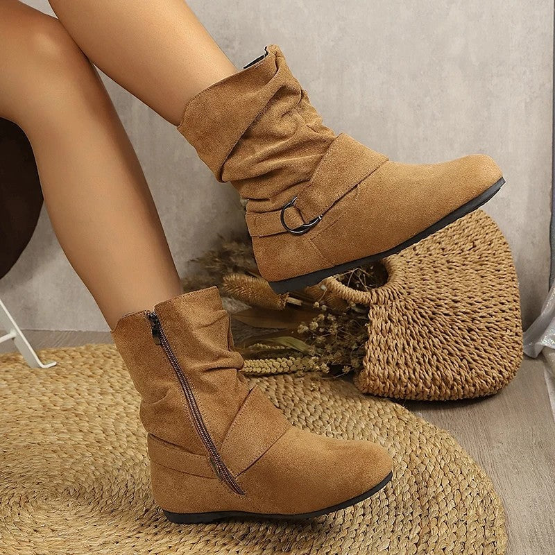 Lucia Slouch Suede Ring Ankle Boots