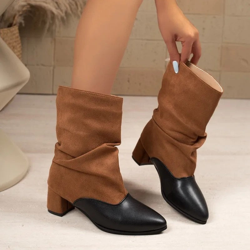 Maria Slouch Block Heel Ankle Boots