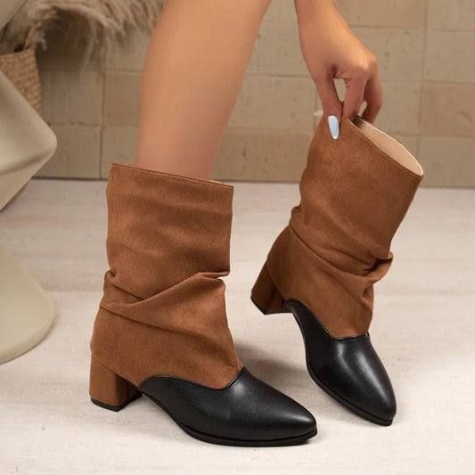 Maria Slouch Block Heel Ankle Boots
