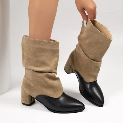 Maria Slouch Block Heel Ankle Boots