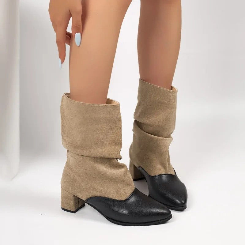 Maria Slouch Block Heel Ankle Boots