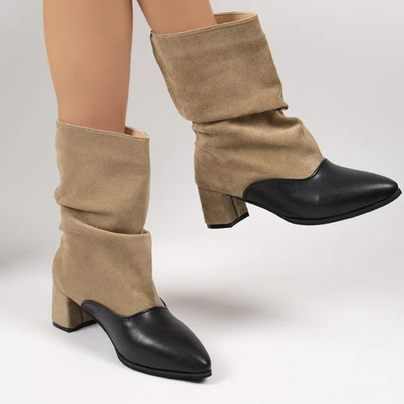 Maria Slouch Block Heel Ankle Boots