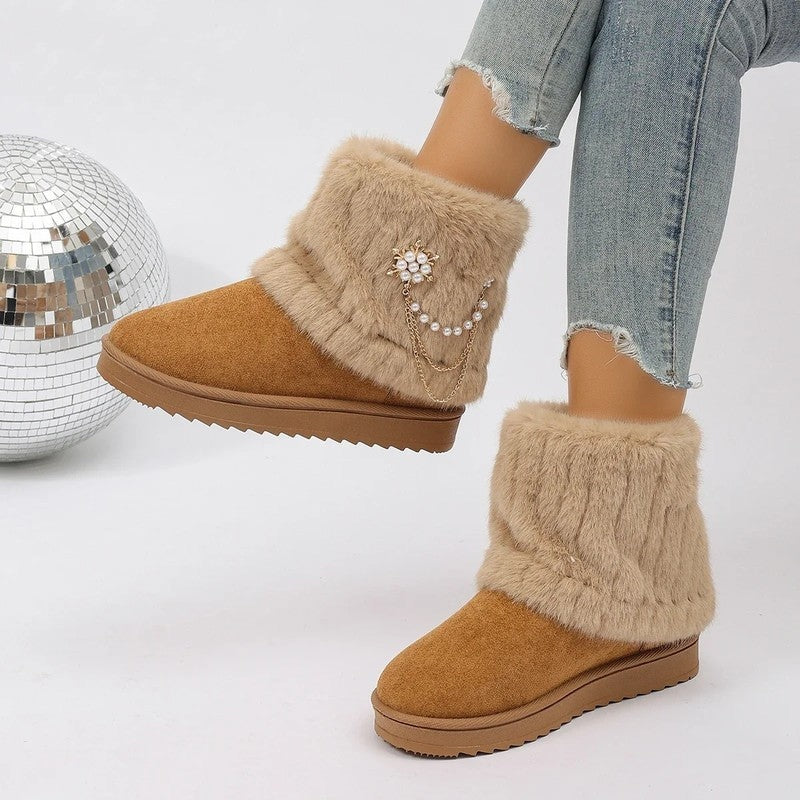 Marie Faux Fur Embellished Winter Boots