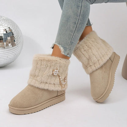 Marie Faux Fur Embellished Winter Boots