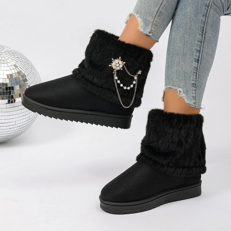 Marie Faux Fur Embellished Winter Boots