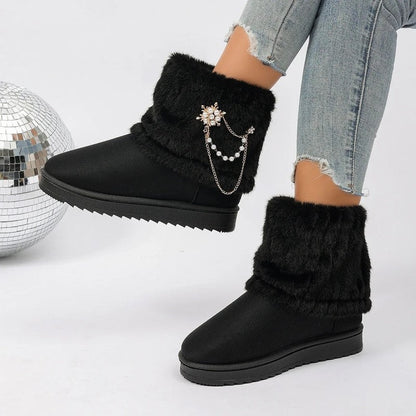 Marie Faux Fur Embellished Winter Boots