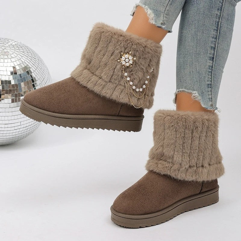 Marie Faux Fur Embellished Winter Boots