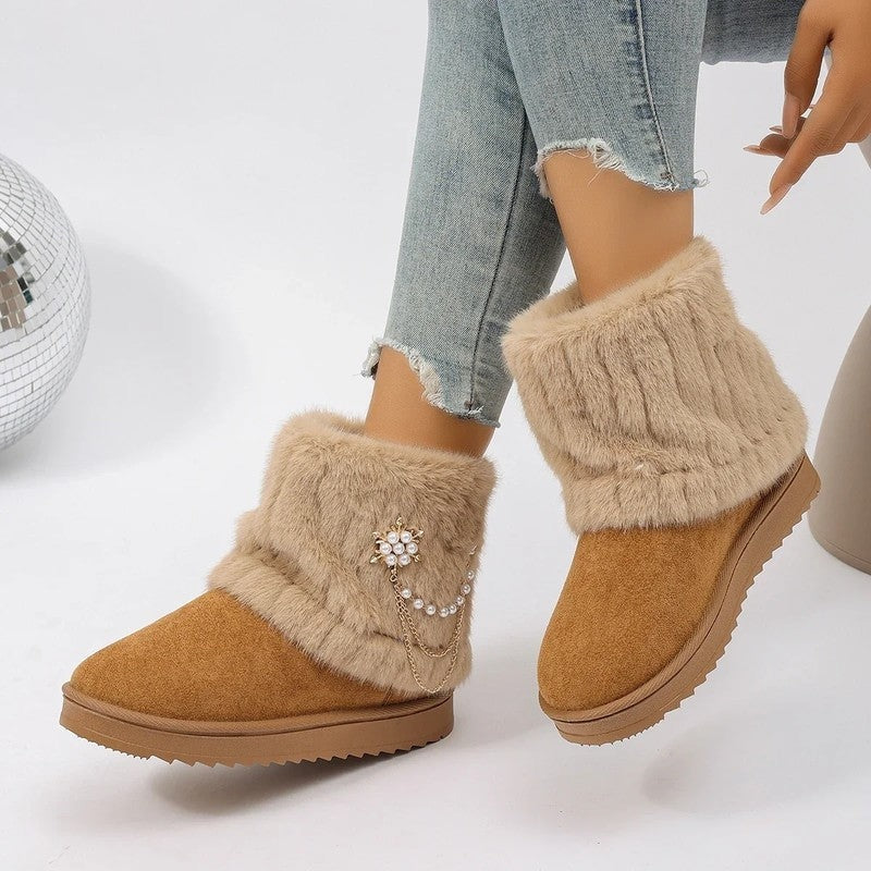 Marie Faux Fur Embellished Winter Boots