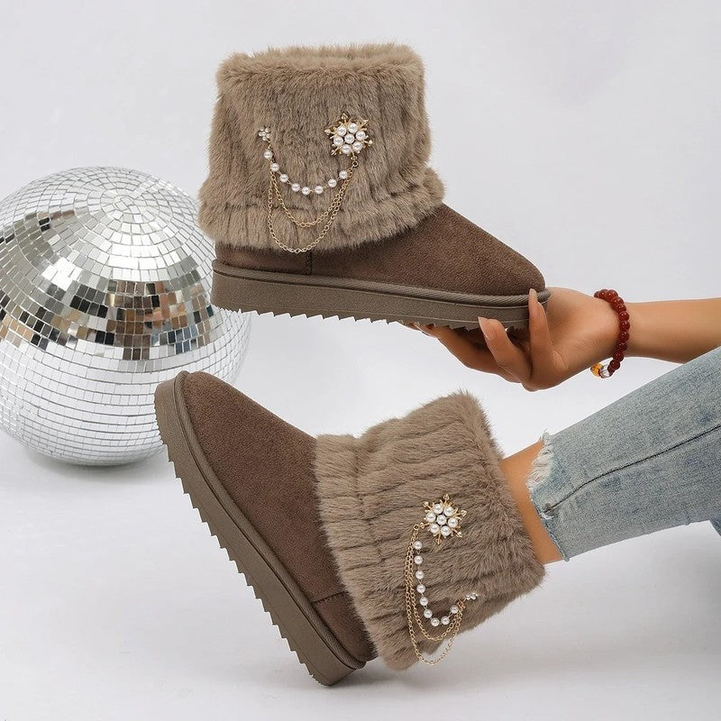 Marie Faux Fur Embellished Winter Boots