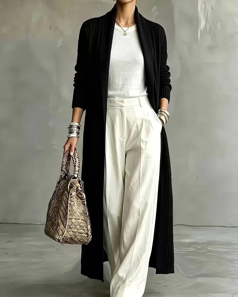Martha Cable Knit Long Cardigan