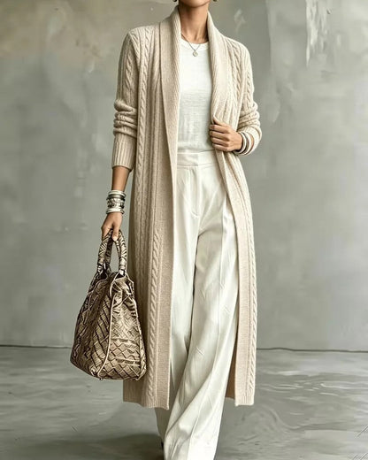 Martha Cable Knit Long Cardigan