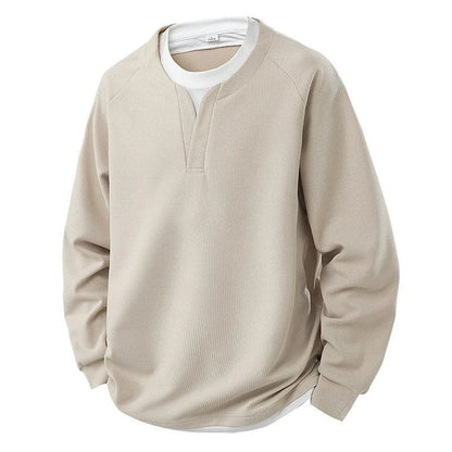 Mateo Waffle Knit Relaxed Pullover Sweatshirt