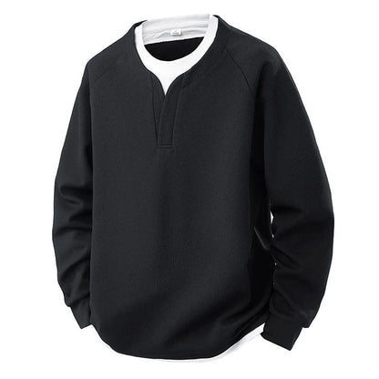 Mateo Waffle Knit Relaxed Pullover Sweatshirt