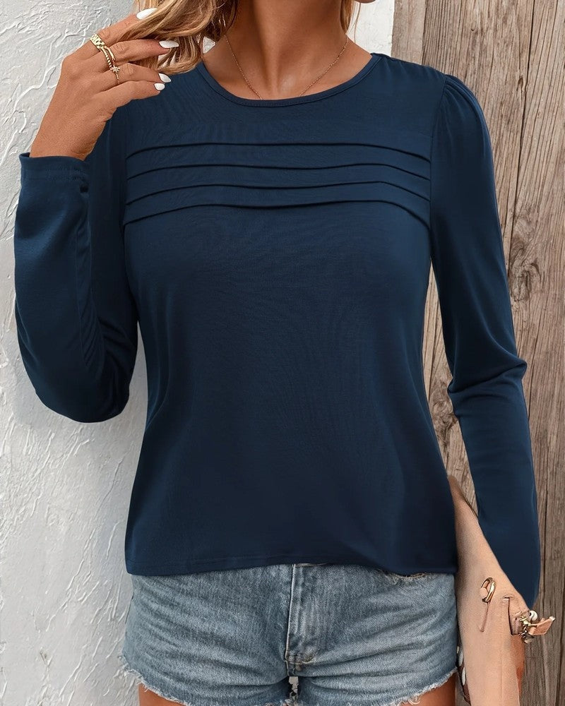 Maya Pleated Yoke Long Sleeve Blouse