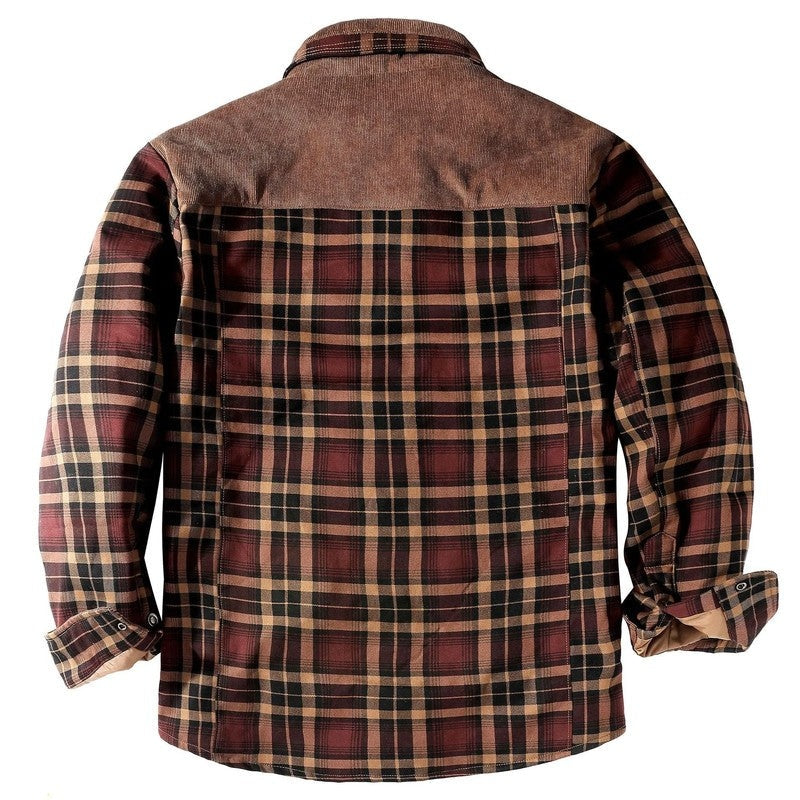 Megan Sherpa Lined Plaid Shirt Jacket