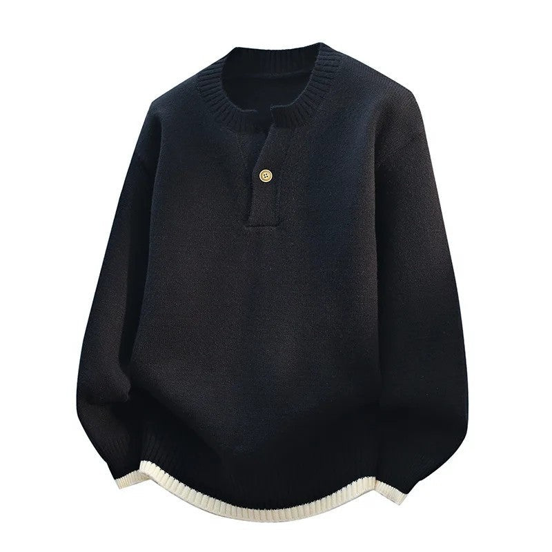 Miguel Relaxed Ribbed Button-Up Sweater