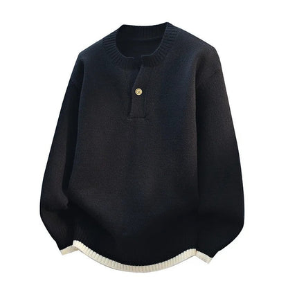 Miguel Relaxed Ribbed Button-Up Sweater