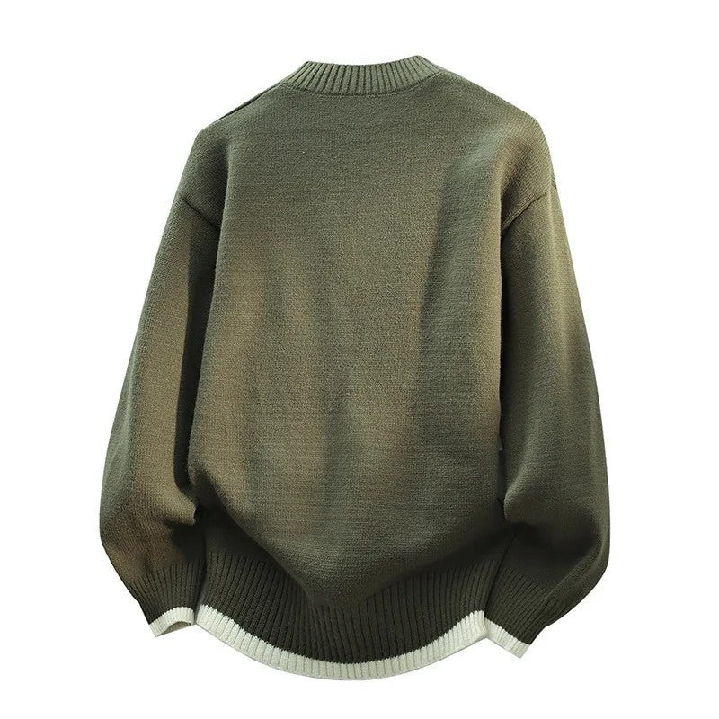 Miguel Relaxed Ribbed Button-Up Sweater