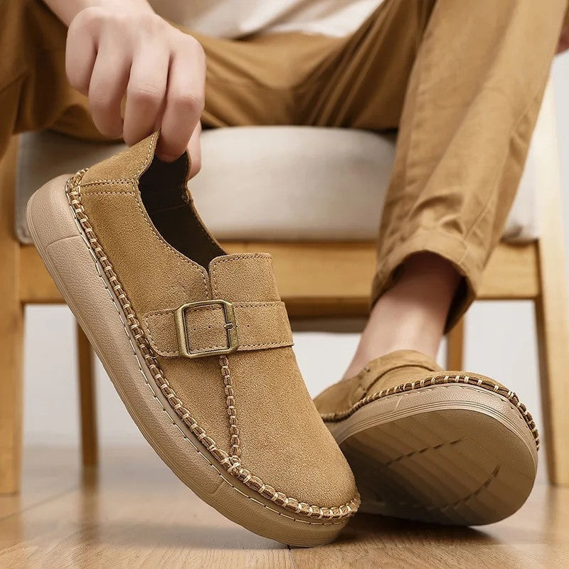 Miles Men's Buckle Moc Toe Loafer
