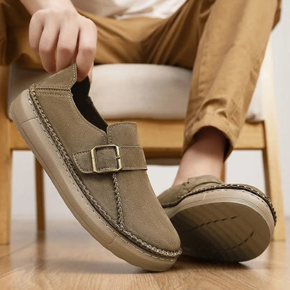 Miles Men's Buckle Moc Toe Loafer