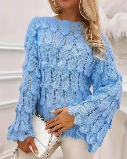 Monica Textured Open-Knit Relaxed Sweater
