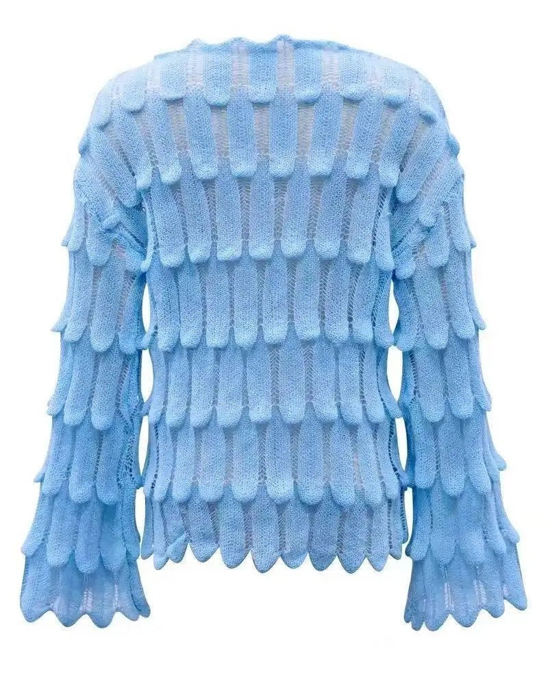 Monica Textured Open-Knit Relaxed Sweater