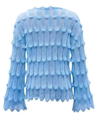 Monica Textured Open-Knit Relaxed Sweater
