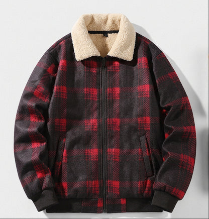 Natalia Plaid Sherpa Lined Bomber Jacket
