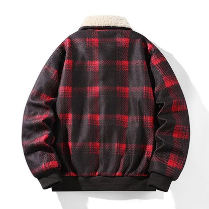 Natalia Plaid Sherpa Lined Bomber Jacket